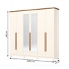 Guarda-Roupa Casal Leblon 6 Portas 6 Gavetas com Espelho Nature/Off White - Henn