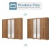 Guarda-Roupa Casal 6 Portas 4 Gavetas com Espelho Flex  Nature - Henn