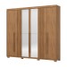 Guarda-Roupa Casal 6 Portas 4 Gavetas com Espelho Flex  Nature - Henn
