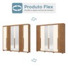Guarda-Roupa Casal Norton 6 Portas 4 Gavetas com Espelho Flex Nature/Off White - Henn