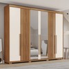 Guarda-Roupa Casal Norton 6 Portas 4 Gavetas com Espelho Flex Nature/Off White - Henn