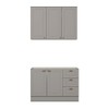 Cozinha Compacta Americana 5 Portas 3 Gavetas 100% Mdf Cinza - Henn