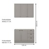 Cozinha Compacta Americana 5 Portas 3 Gavetas 100% Mdf Cinza - Henn