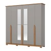 Guarda-Roupa Casal Andréas 6 Portas 6 Gavetas com Espelho Cinza/Nature - Henn