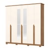 Guarda-Roupa Casal Andréas 6 Portas 6 Gavetas com Espelho Nature/Off White - Henn