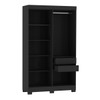 Guarda-Roupa Solteiro Dakota 4 Portas 2 Gavetas Preto - Olivar Móveis