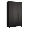Guarda-Roupa Solteiro Dakota 4 Portas 2 Gavetas Preto - Olivar Móveis