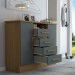 Cômoda Canadá 2 Portas 4 Gavetas Cinamomo/Chumbo - Panorama Móveis