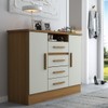 Cômoda Canadá 2 Portas 4 Gavetas 100% Mdf Cinamomo/Off White - Panorama Móveis