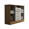 Cômoda Canadá 2 Portas 4 Gavetas 100% Mdf Cinamomo/Off White - Panorama Móveis