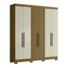 Guarda-Roupa Casal Dakota 6 Portas 2 Gavetas Freijo/Off White - Olivar Móveis
