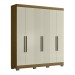 Guarda-Roupa Casal Dakota 6 Portas 2 Gavetas Freijo Ac /Off White - Olivar Móveis