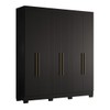 Guarda-Roupa Casal Dakota 6 Portas 2 Gavetas Preto - Olivar Móveis