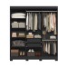 Guarda-Roupa Casal Dakota 6 Portas 2 Gavetas Preto - Olivar Móveis