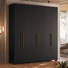 Guarda-Roupa Casal Dakota 6 Portas 2 Gavetas Preto - Olivar Móveis