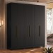 Guarda-Roupa Casal Dakota 6 Portas 2 Gavetas Preto - Olivar Móveis