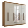 Guarda-Roupa Casal Ele e Ela 8 Portas 8 Prateleiras com Espelho Cinamomo/Off White - Panorama Móveis
