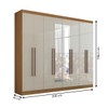 Guarda-Roupa Casal Ele e Ela 8 Portas 8 Prateleiras com Espelho Cinamomo/Off White - Panorama Móveis