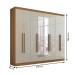 Guarda-Roupa Casal Ele e Ela 8 Portas 8 Prateleiras com Espelho Cinamomo/Off White - Panorama Móveis
