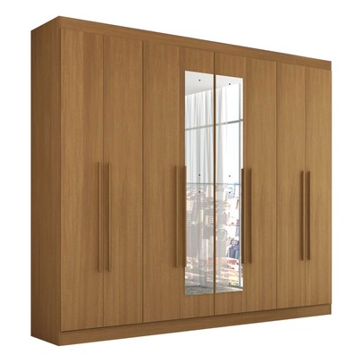 Guarda-Roupa Casal Ele e Ela 8 Portas 8 Prateleiras com Espelho Cinamomo - Panorama Móveis