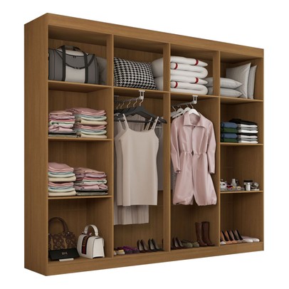 Guarda-Roupa Casal Ele e Ela 8 Portas 8 Prateleiras com Espelho Cinamomo - Panorama Móveis