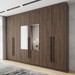 Guarda-Roupa Casal Jade 6 Portas 3 Gavetas com Espelho Castanho - Henn