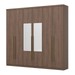 Guarda-Roupa Casal Jade 6 Portas 3 Gavetas com Espelho Castanho - Henn