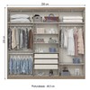 Guarda-Roupa Casal Jade 6 Portas 3 Gavetas com Espelho Rústico/Off White - Henn