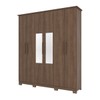 Guarda-Roupa Casal Cover 6 Portas 3 Gavetas com Espelho Castanho - Henn