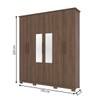 Guarda-Roupa Casal Cover 6 Portas 3 Gavetas com Espelho Castanho - Henn