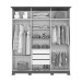Guarda-Roupa Casal Cover 6 Portas 3 Gavetas com Espelho Nature/Off White - Henn