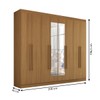 Guarda-Roupa Casal 8 Portas 8 Prateleiras com Espelho Cinamomo - Rodial