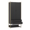 Closet Industrial Modulo 2 Portas 2 Gavetas Preto - Olivar Móveis