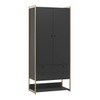 Closet Industrial Modulo 2 Portas 2 Gavetas Preto - Olivar Móveis