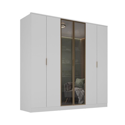 Guarda-Roupa Casal Ravi 6 Portas 4 Gavetas 100%mdf Branco - Mambel