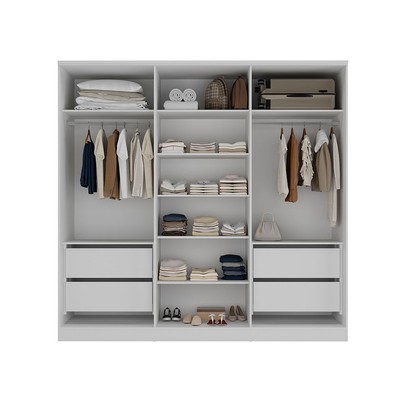 Guarda-Roupa Casal Ravi 6 Portas 4 Gavetas 100%mdf Branco - Mambel