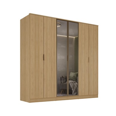 Guarda-Roupa Casal Ravi 6 Portas 4 Gavetas 100%mdf Olmo Italiano - Mambel