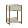 Mesa de Cabeceira Industrial 1 Gaveta Off White - Olivar Móveis