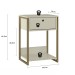 Mesa de Cabeceira Industrial 1 Gaveta Off White - Olivar Móveis