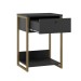 Mesa de Cabeceira Industrial 1 Gaveta Preto - Olivar Móveis