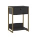 Mesa de Cabeceira Industrial 1 Gaveta Preto - Olivar Móveis