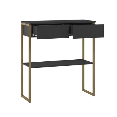 Aparador Industrial Dijon 2 Gavetas Preto - Olivar Móveis