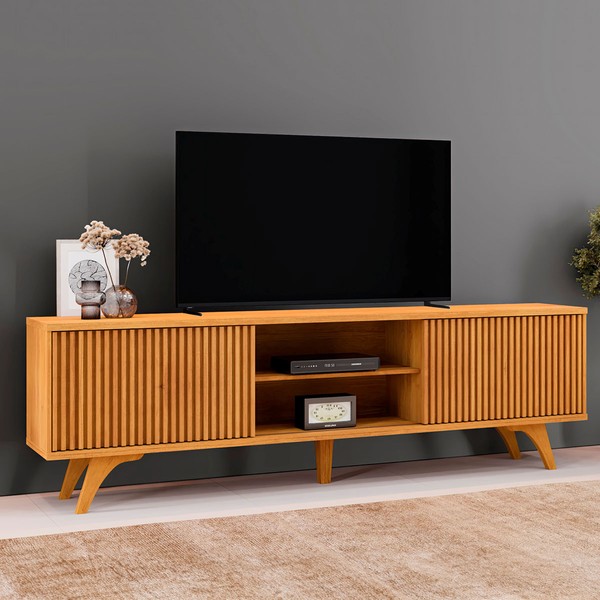 Rack para TV Até 75 Polegadas Gaia 2 Portas de Correr Naturalle - Mavaular