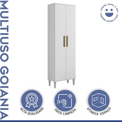 Armário Multiuso Goiania 2 Portas Branco - Kaiki Móveis