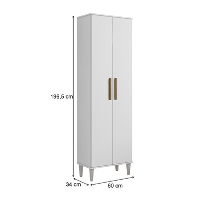 Armário Multiuso Goiania 2 Portas Branco - Kaiki Móveis
