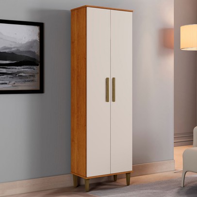 Armário Multiuso Goiania 2 Portas Nature/Off White - Kaiki Móveis