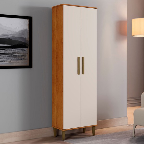 Armário Multiuso Goiania 2 Portas Nature/Off White - Kaiki Móveis