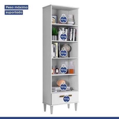 Armário Multiuso Natal 2 Portas 1 Gaveta Branco - Kaiki Móveis