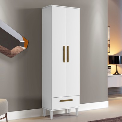 Armário Multiuso Natal 2 Portas 1 Gaveta Branco - Kaiki Móveis