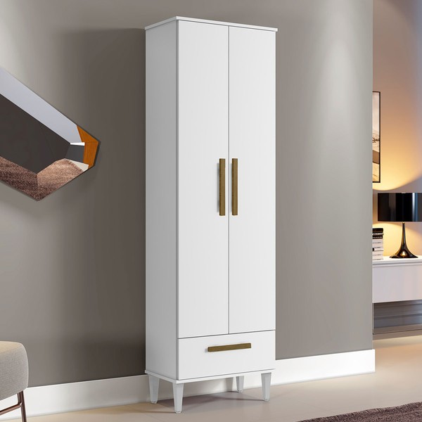 Armário Multiuso Natal 2 Portas 1 Gaveta Branco - Kaiki Móveis